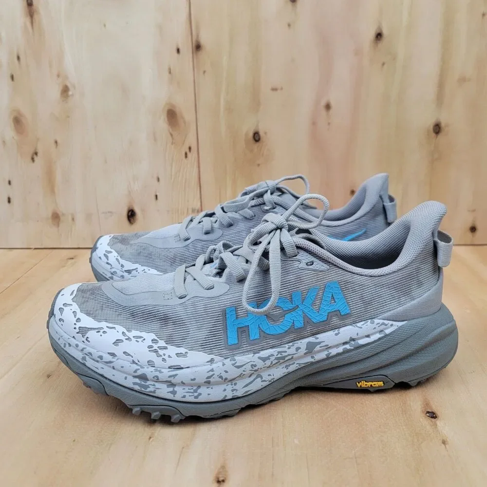 Hoka One One Speedgoat 6 Women's Size 7.5B Trail Running Shoes Grey Blue